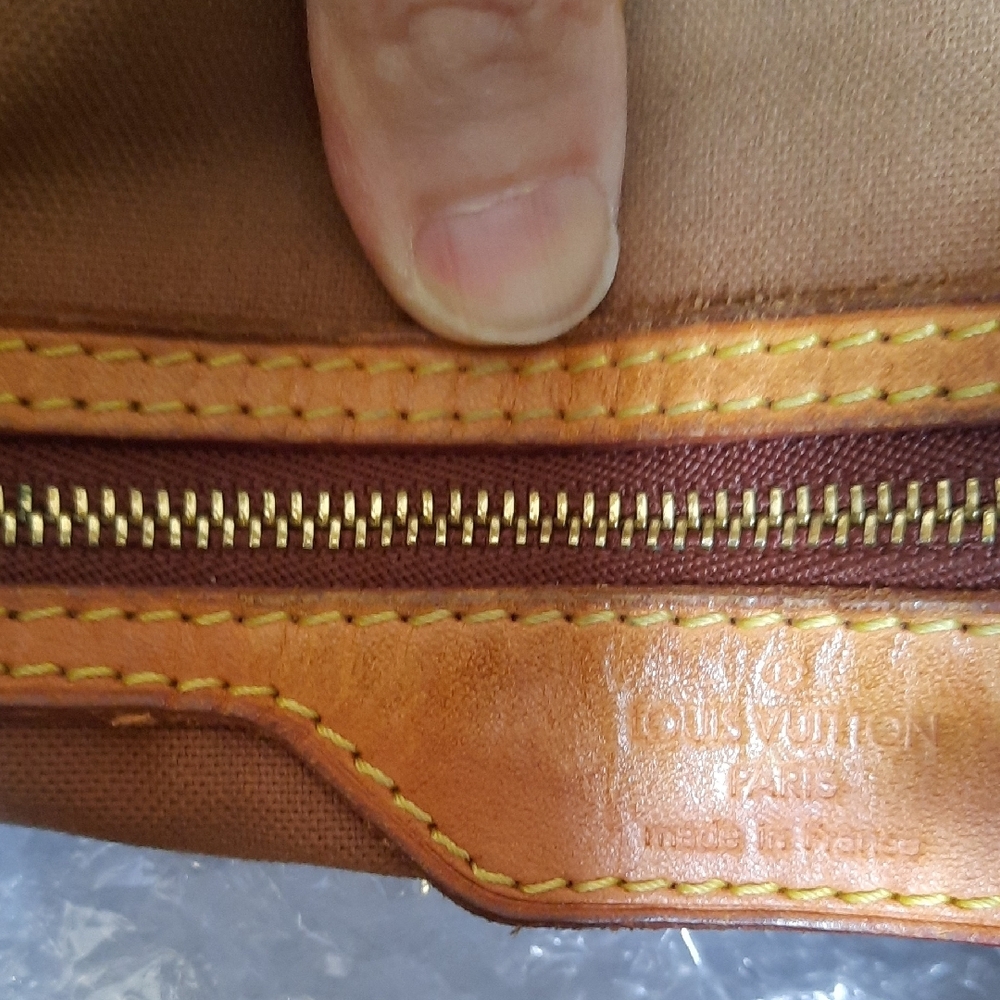 Louis Vuitton Brown Monogram Canvas Shoulder Tote with Leather Trim - Picture 2 of 16